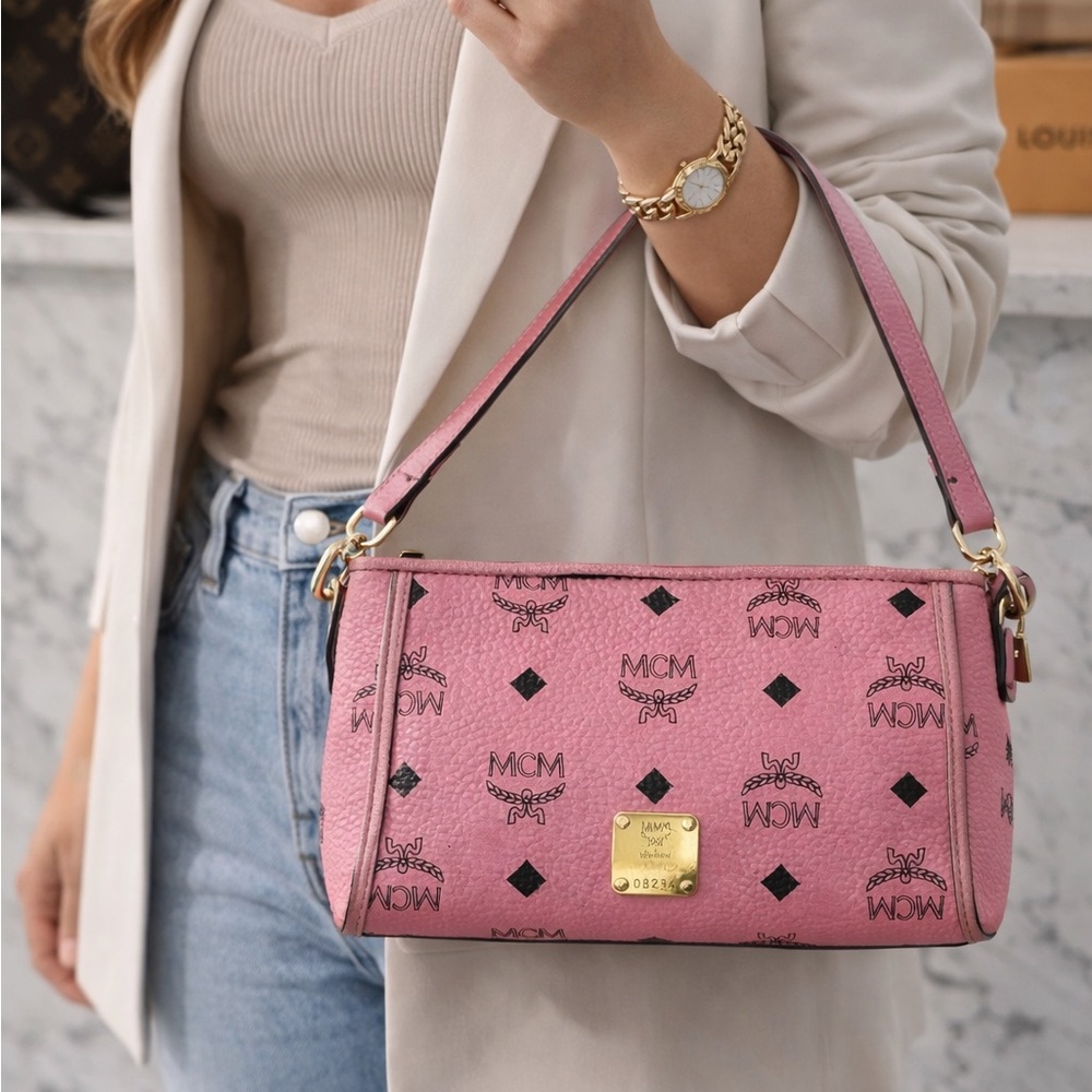 MCM Pink Shoulder Bag with Logo